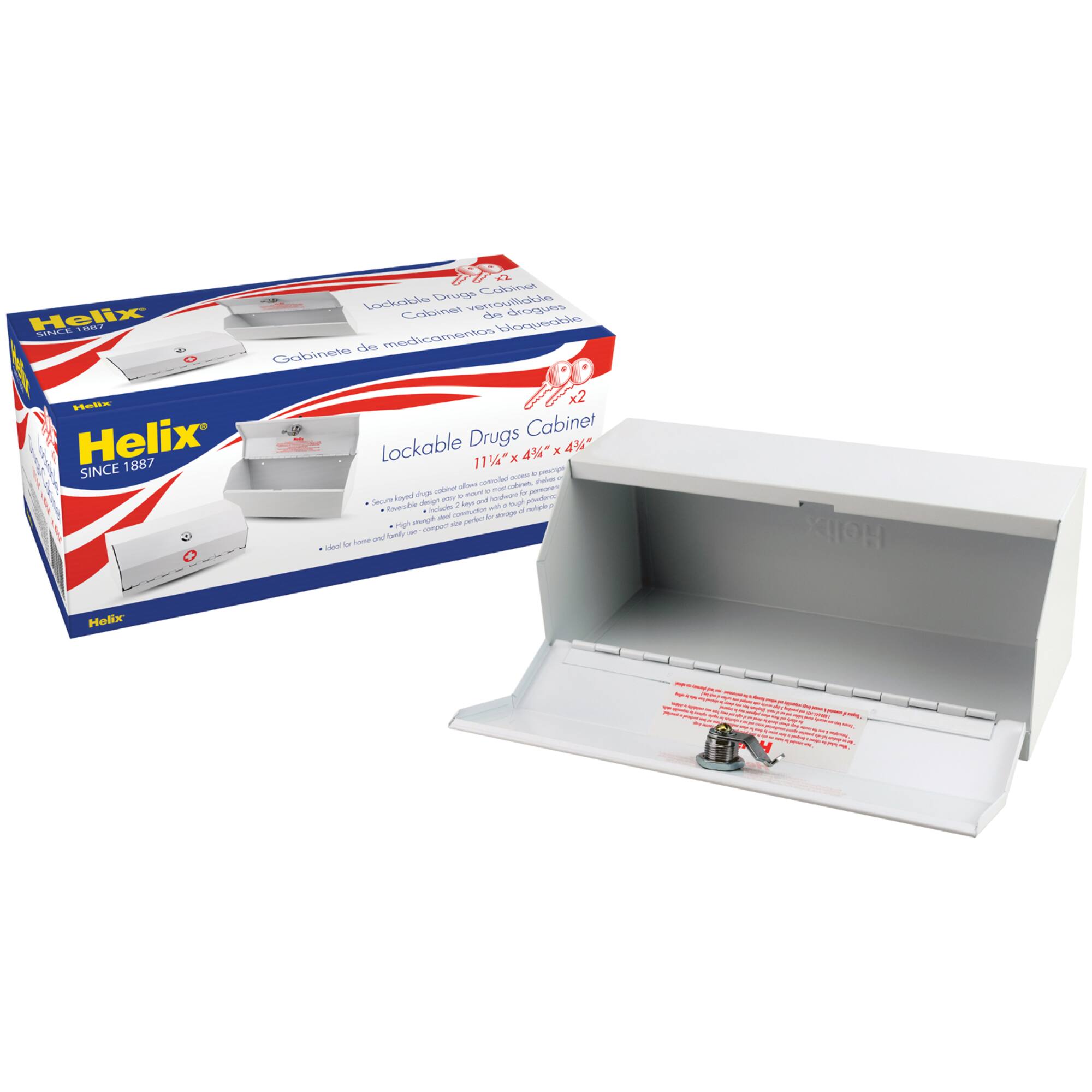 Helix® White Locking Prescription Drug Cabinet